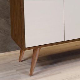 Aparador Buffet Retrô 3 Portas Wood Prime - Freijó/Off White - Rpm Móveis - 3