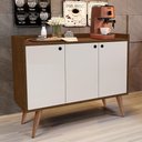 Ver imagem 1 de Aparador Buffet Retrô 3 Portas Wood Prime - Freijó/Off White - Rpm Móveis