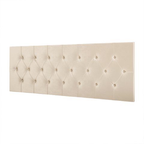 Cabeceira Acolchoada Cama Box Casal 1,60 Queen Paris com Captonê - Areia Suede - RPM Móveis