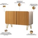 Ver imagem 4 de Aparador Buffet para Sala de Jantar 2 Portas Orgânico Pozzi B01 Off White Cinamomo - Lyam Decor