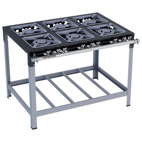 Fogão Industrial Stori Premium M15 6 Bocas 30x30 P6,5 Pintado Metalmaq