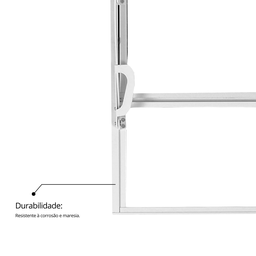 Janela de Alumínio Basculante 40x40cm com 1 Bascula e Vidro Mini Boreal Soft MGM Branco - 6