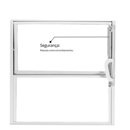 Janela de Alumínio Basculante 40x40cm com 1 Bascula e Vidro Mini Boreal Soft MGM Branco - 11