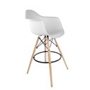 Ver imagem 2 de Conjunto com 2 Banquetas Eames com Braços Branca - Base de Madeira