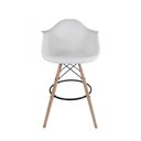 Ver imagem 3 de Conjunto com 2 Banquetas Eames com Braços Branca - Base de Madeira