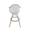 Ver imagem 5 de Conjunto com 2 Banquetas Eames com Braços Branca - Base de Madeira
