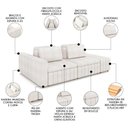 Ver imagem 3 de Sofá Ilha e Puff Sala Living 265cm Siesta M22 Boucle Bege Claro - Mpozenato