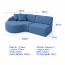 Ver imagem 5 de Sofá 3 Lugares Bariloche Modular Moderno Linho