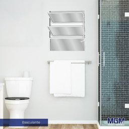 Janela de Alumínio Basculante 60x60cm com 2 Basculas e Vidro Mini Boreal Soft MGM Branco - 1