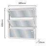 Janela de Alumínio Basculante 60x60cm com 2 Basculas e Vidro Mini Boreal Soft MGM Branco - 3