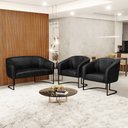 Ver imagem 2 de Sofá Namoradeira e 2 Poltronas Base Industrial Preto Stella Corano D03 - D’Rossi