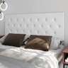 Painel Acolchoado Cabeceira Confortável com Botões Cama Box Casal 1,4 Paris - Branco Corino - 2