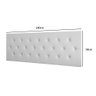 Painel Acolchoado Cabeceira Confortável com Botões Cama Box Casal 1,4 Paris - Branco Corino - 4
