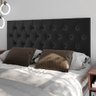 Painel Acolchoado Cabeceira Cama Box Casal 1,4 Quarto Moderno Paris Capitone - Preto Suede - 2