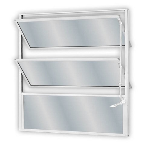 Janela de Alumínio Basculante 60x80cm com 2 Basculas e Vidro Mini Boreal Soft Mgm Branco