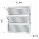 Ver imagem 3 de Janela de Alumínio Basculante 60x80cm com 2 Basculas e Vidro Mini Boreal Soft Mgm Branco