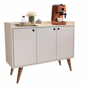 Aparador Buffet Retrô 3 Portas Wood Prime - Off White