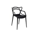 Ver imagem 2 de Conjunto Mesa Square Redonda Tampo Branco Fosco Diâmetro 88cm com 4 Cadeiras Allegra Preta