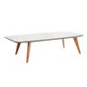 Mesa de Centro Square Bordas Arredondadas 1,20 X 310 X 650 Tampo Vidro Color Off White - 1