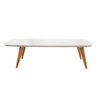Mesa de Centro Square Bordas Arredondadas 1,20 X 310 X 650 Tampo Vidro Color Off White - 2