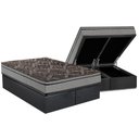 Ver imagem 1 de Cama Box Baú Queen: Colchão Ortopédico Paropas D28 / EP Confort Firme + Base CRC Suede Gray(