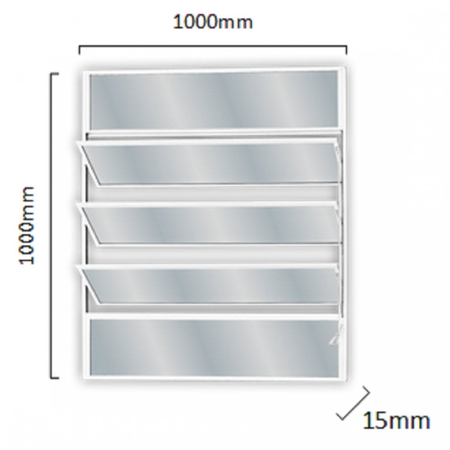 Janela de Alumínio Basculante 40x100cm com 3 Basculas e Vidro Mini Boreal Soft MGM Branco - 2