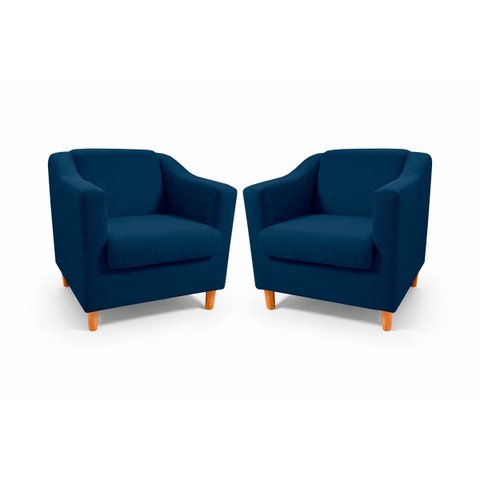 Kit com 2 Poltronas Reforçada e Confortável Tilla Linho