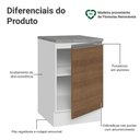 Ver imagem 3 de Balcão de Cozinha 50cm 1 Porta Branco/rustic Glamy Madesa