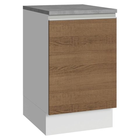 Balcão de Cozinha 50cm 1 Porta Branco/rustic Glamy Madesa