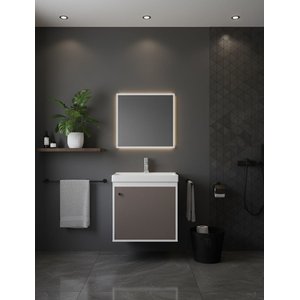 Gabinete Armário para Banheiro 40cm Mdf com Cuba - Veneto Gianduia