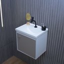 Ver imagem 5 de Gabinete Armário para Banheiro 40cm Mdf com Cuba - Veneto Gianduia