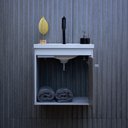 Ver imagem 3 de Gabinete Armário para Banheiro 40cm Mdf com Cuba - Veneto Gianduia