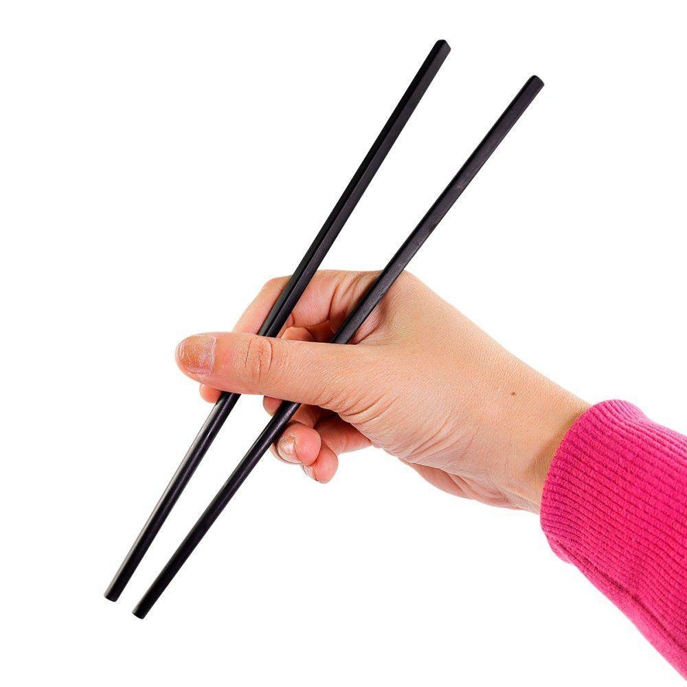 Conjunto 5 Pares de Hashi 24cm Preto Sushi Cozinha Oriental - 4