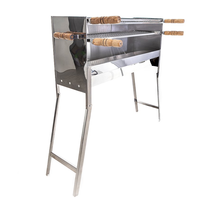 Churrasqueira Inox Espetinho Profissional Portatil Modelo Profissional Tamanho 100x25x90