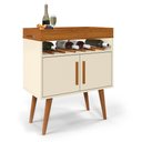 Ver imagem 1 de Aparador Café Drink com Portas Off White/caramelo Pés em Madeira Pinus Ofertamo