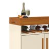 Aparador Café Drink com Portas Off White/caramelo Pés em Madeira Pinus Ofertamo - 4