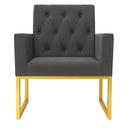 Ver imagem 7 de Kit 2 Poltronas Decorativas para Estúdio e Salão Base Metal Cinza