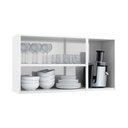 Ver imagem 3 de Armário de Cozinha de Aço Aéreo Triplo 120cm Clara Multimóveis CR6144 Branco/Preto