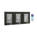 Ver imagem 2 de Armário de Cozinha de Aço Aéreo Triplo 120cm Clara Multimóveis CR6144 Branco/Preto