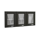 Ver imagem 1 de Armário de Cozinha de Aço Aéreo Triplo 120cm Clara Multimóveis CR6144 Branco/Preto