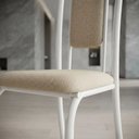 Ver imagem 5 de Kit 6 Cadeiras Paris Corino Creme Tubo Branco