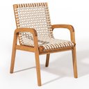 Ver imagem 3 de Kit 02 Cadeiras para Sala de Jantar Varanda Gourmet com Braço Trammare C07 Corda Náutica Areia -