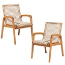 Ver imagem 1 de Kit 02 Cadeiras para Sala de Jantar Varanda Gourmet com Braço Trammare C07 Corda Náutica Areia -