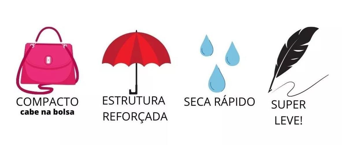 Guarda Chuva Voyagem Abre e Fecha Automático Fibra Rosa - 5