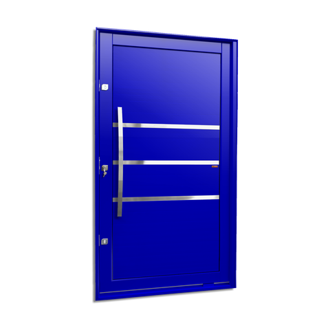 Porta Pivotante Alumínio Lambril Evolution c/Pux.Esq. Elite Azul 216x100 Brimak