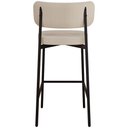 Ver imagem 2 de Kit 03 Banquetas Alta Bar Cozinha Sala de Jantar Aço Preto Kaira C01 Linho Areia - Lyam Decor