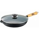 Ver imagem 1 de Frigideira Wok 28×12,5cm 3l Cabo Madeira Tampa Vidro Panela Mineira