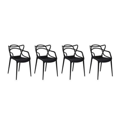 Kit Allegra Or Design - 4 Cadeiras Pretas
