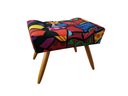 Ver imagem 3 de Kit 2 Poltronas Decorativa Bia + Puff Retangular Suede Romero Brito Pés Madeira Ms Decor