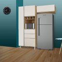 Ver imagem 2 de Armário para Cozinha com Paneleiro, Nicho e Adega Dubai Nature Off White